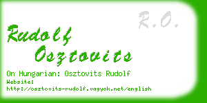 rudolf osztovits business card